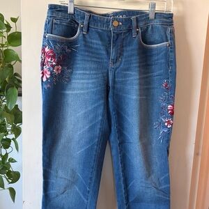 Roland Blue Embroidered Straight Leg Jeans
